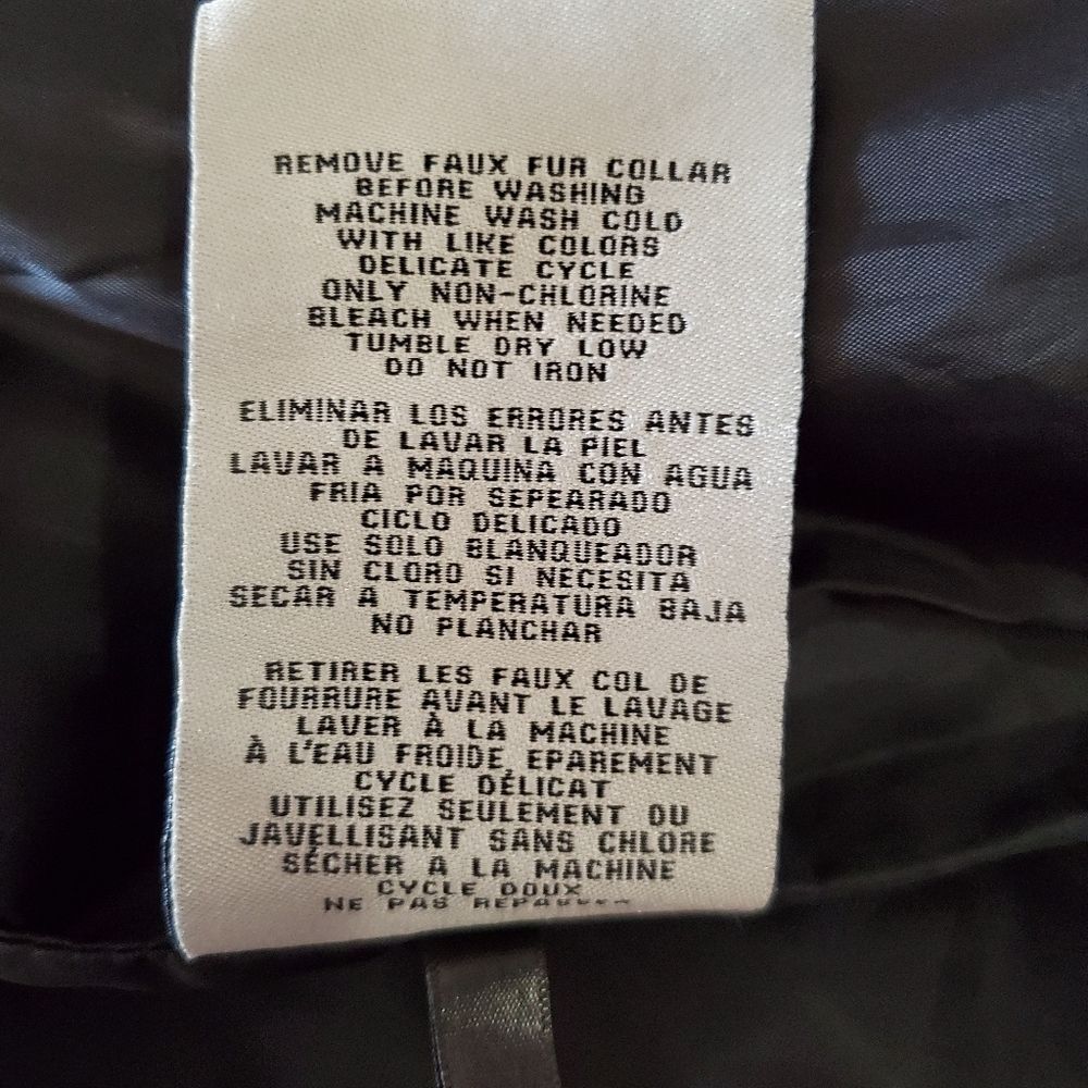 New Levi's $120 MSRP Faux Leather Navy Blue Sherpa Collar Moto Jacket - Picture 9 of 9
